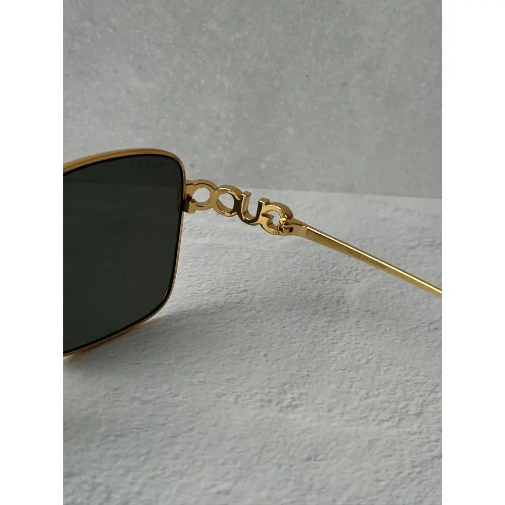 NEW Gucci GG1937S Gold Square Grey Lens Sunglasses $710